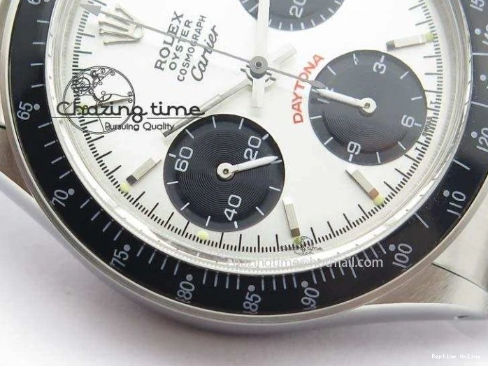 0112 Daytona 6263 SS White Black Dial Black Tachymeter Bezel On SS Bracelet Venus Premium 3858